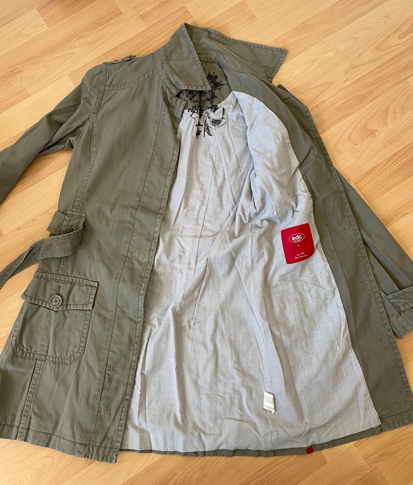 EDC by Esprit Trenchcoat /Mantel Gr.L Khaki in Bad Schwalbach