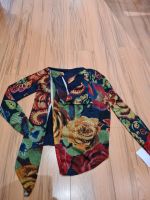 Desigual asymmetrische Strickjacke XS m. Reißverschluss blau-bunt Bayern - Erlangen Vorschau