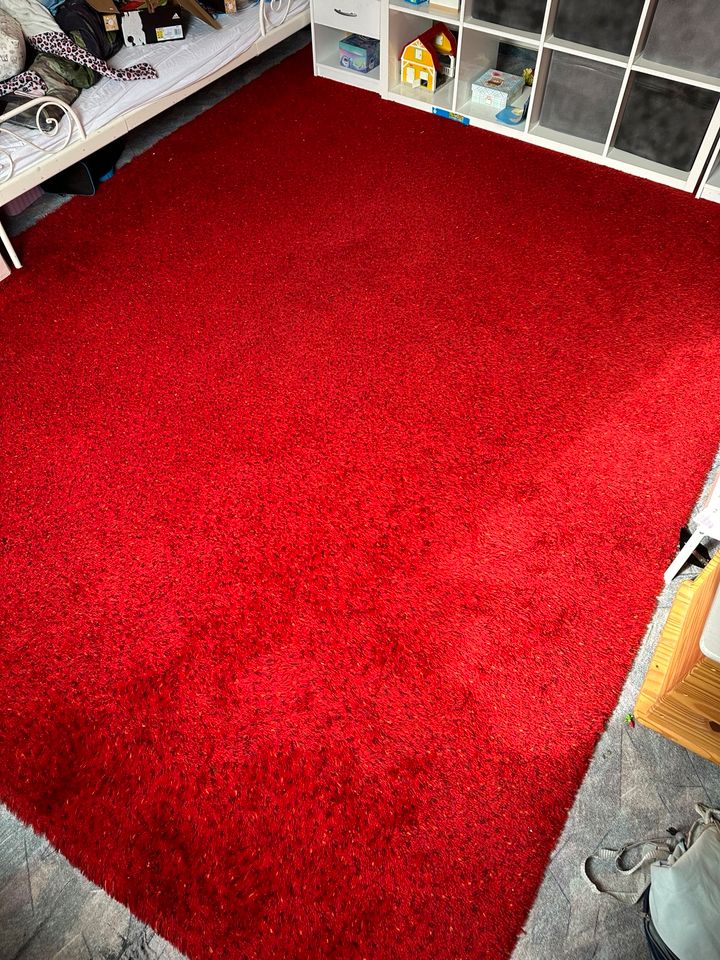 Roter Teppich ca. 2x3 Meter Langflor in Apen