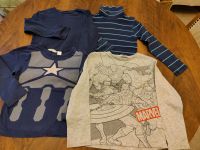 4 Longsleeves H&M 116 122 Marvel Rollkragen blau grau Bochum - Bochum-Nord Vorschau