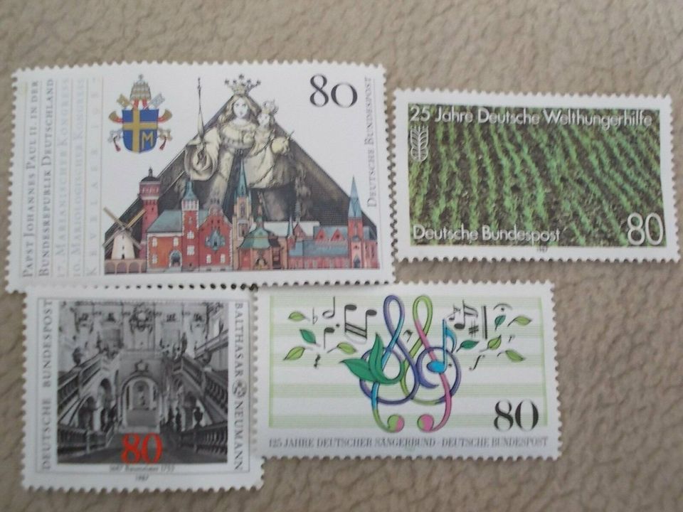 4 Deutsche Briefmarken v. 1987 in Sundern (Sauerland)