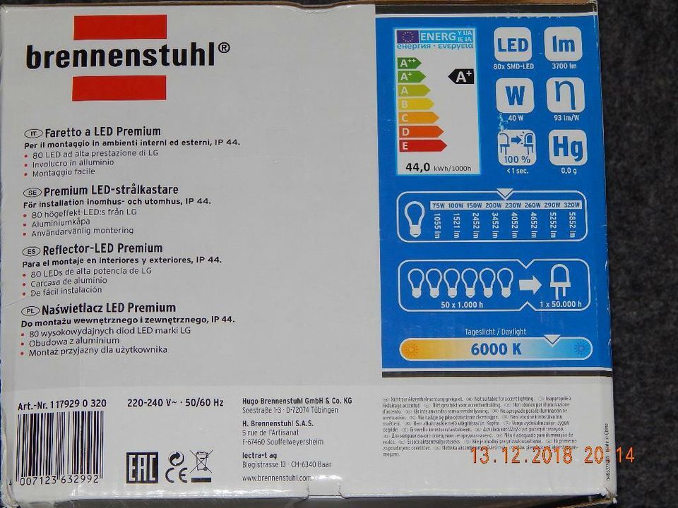 NEU LED-Strahler Premium City Weiß IP 44 schwenkbar Brennenstuhl in Recklinghausen