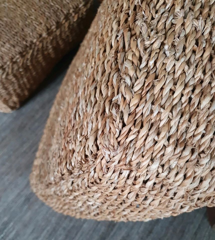 Boho Pouf Hocker Sitzkissen Seegras ANDREA HOUSE neuw./NP358. hay in Wiesbaden