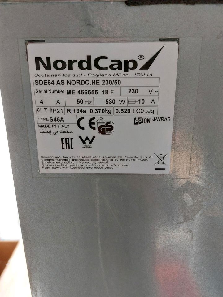 Nordcap SDE64  Eiswürfelmaschine generalüberholt in Weiden (Oberpfalz)