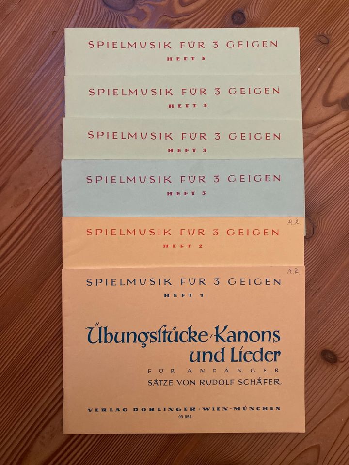 Musiknoten - Spielmusik für 3 Geigen (Heft 1-3) in Hofheim (Gem Spatzenhausen)