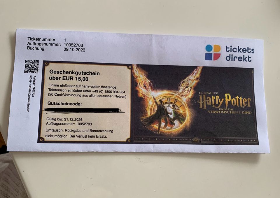 15€ Gutschein Harry Potter Theater in Königswinter
