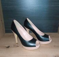 High Heels Schwarz/Beige Gr.40 Niedersachsen - Itterbeck Vorschau