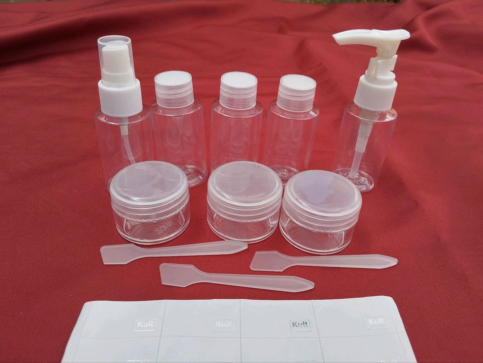 Kosmetik Reise Set 11tlg. Tiegel, Pumpflasche, Sprühflasche, neu in Emsdetten