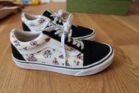 Vans Sneaker Flower/Blumen, Schwarz/beige Hessen - Niederdorfelden Vorschau