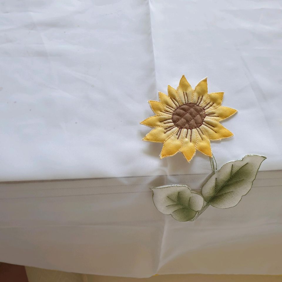 Tischdecke, Sonnenblumen, 100 % Polyester, waschbar, 160 cm x 130 in Villingen-Schwenningen