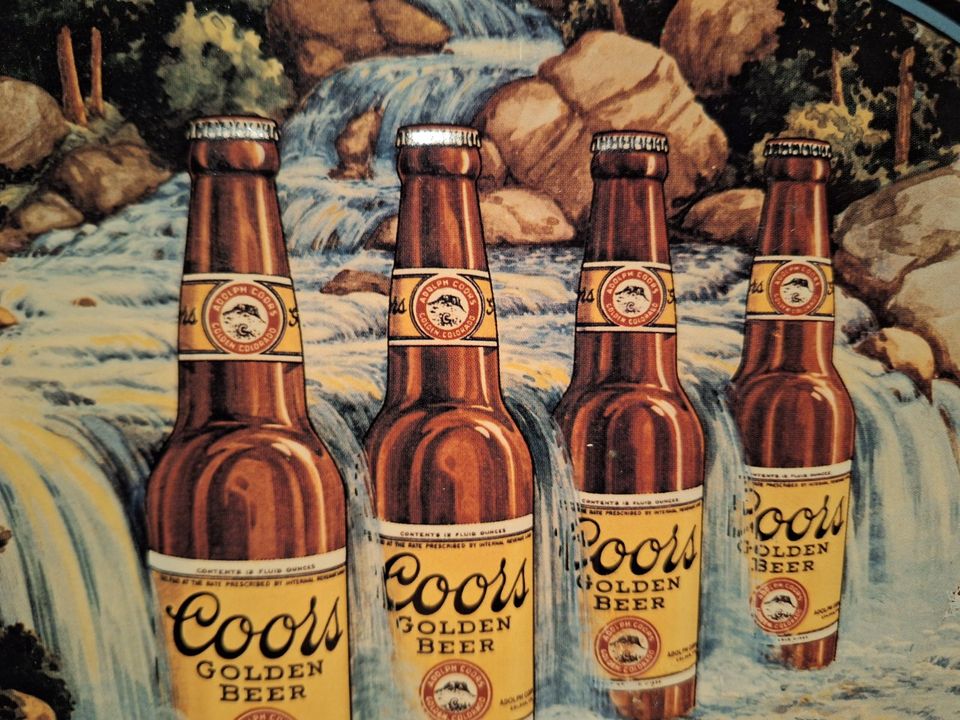 Coors Golden Beer Blechschild Bier Werbung Reklame 37,5x28,3 in Heidelberg