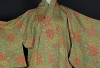 Vintage Unisex Kimono Japan Alt Seide Grün Gold Braun Rot Friedrichshain-Kreuzberg - Friedrichshain Vorschau