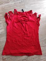 Shirt, Cut Out Perlen Rot M Sachsen - Demitz-Thumitz Vorschau