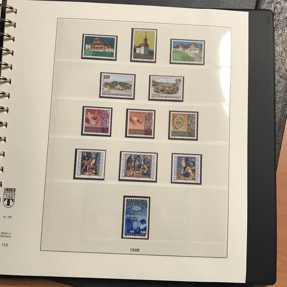 Lindner Lichtenstein 1994-1998 mit Briefmarkensammlung, fast komp in Bissingen