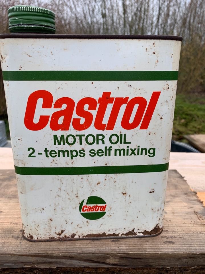 Castrol Zweitakt Öldose 60er Alu Messbecher Vespa Moped 2 Liter in Korschenbroich