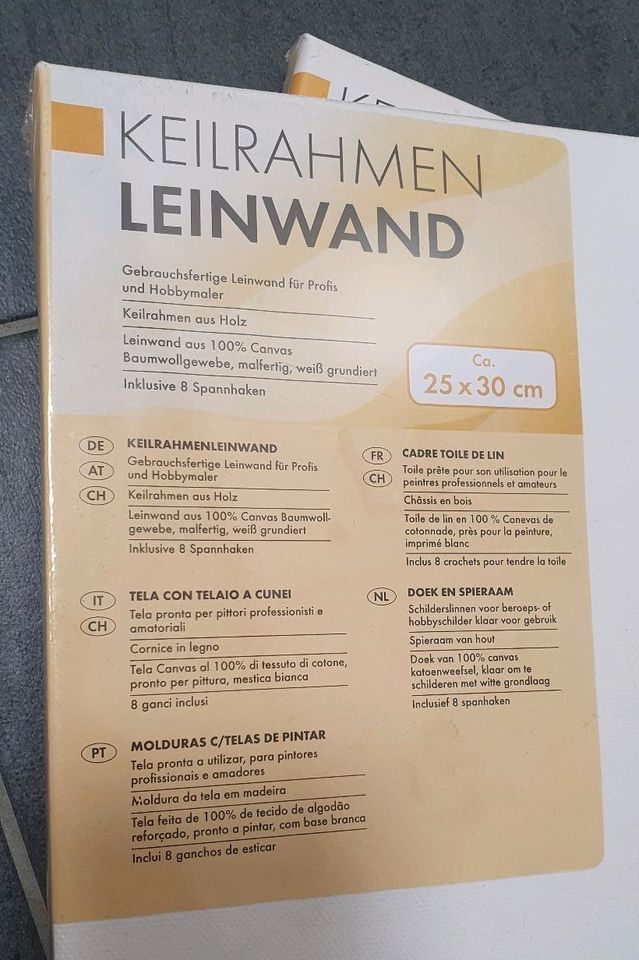 2x Leinwand Keilrahmen 25x30 cm, neu in Baden-Württemberg - Leonberg, Basteln, Handarbeiten und Kunsthandwerk