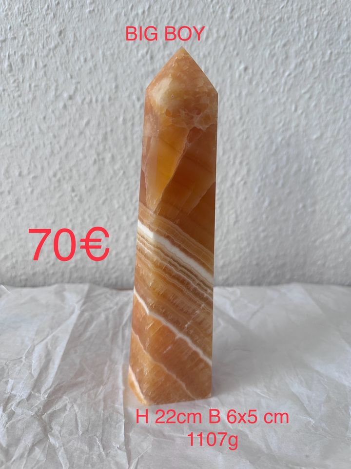 Kristalle Orangencalcit Turm sehr groß und schwer in Dransfeld