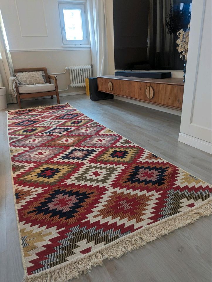 Neu Orientalischer Kelim Teppich Carpet Läufer Baumwolle in Berlin