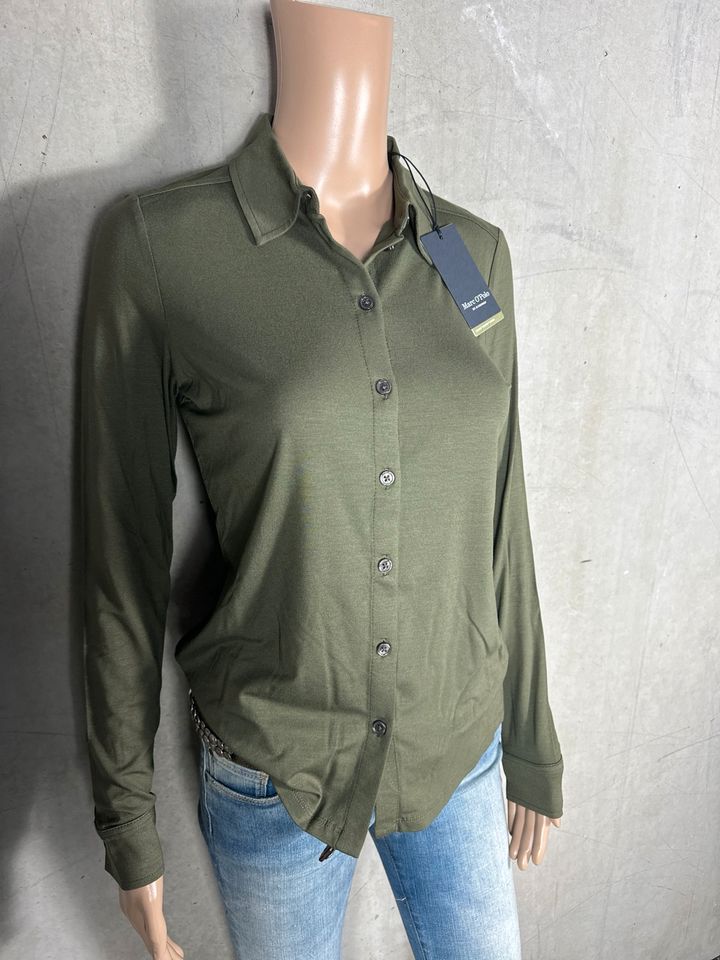 Marc o polo Bluse khaki Oberteil langarm neu XS 34 1270b in Erlabrunn