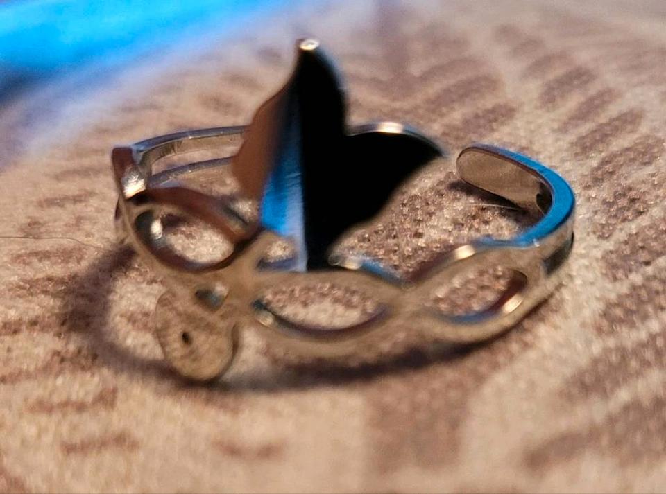 2er Set hochwertige Edelstahl Ringe Silber Weite einstellbar in Zülpich