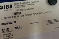 Tausche zwei Finch Tickets 11.08. gegen 28.07. Hannover - Südstadt-Bult Vorschau