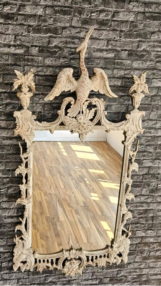 Spiegel Wandspiegel Phoenix Weiß Massivholz handarbeit Holzspiege in Werdau