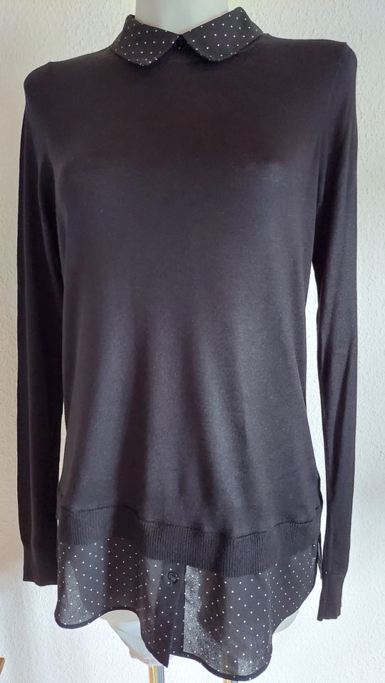 Shirt im Lagenlook, schwarz, Gr. 40, von Next in Kirn