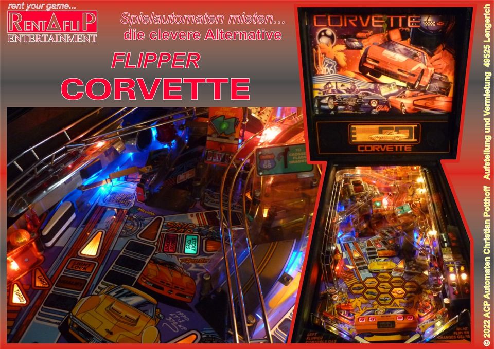 Flipper-Automat CORVETTE Flipper mieten in Lengerich