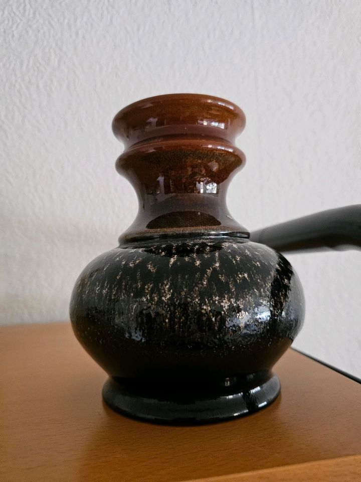 Vintage Kanne Vase Blumen Boho hippie Ethno braun in Mülheim (Ruhr)