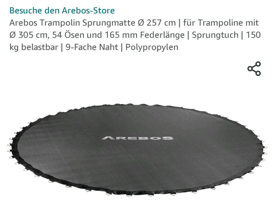 Sprungtuch, Sprungmatte, Trampolin 305 cm Arebos in Bösel