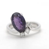 Diamant Ring 585 Gold 14 Karat Amethyst Weißgold www.juweliero.de Nordrhein-Westfalen - Gelsenkirchen Vorschau