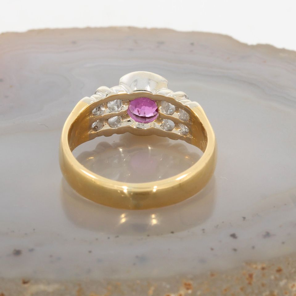 WERT 2100 € BICOLOR BRILLANT RUBIN RING 750/18 K GOLD vxlt 85803 in Essen