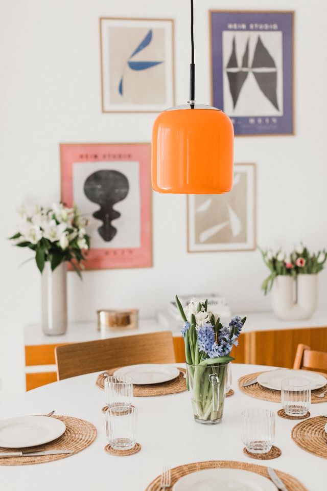 Staff Pendelleuchte orange Hängelampe Glas in München