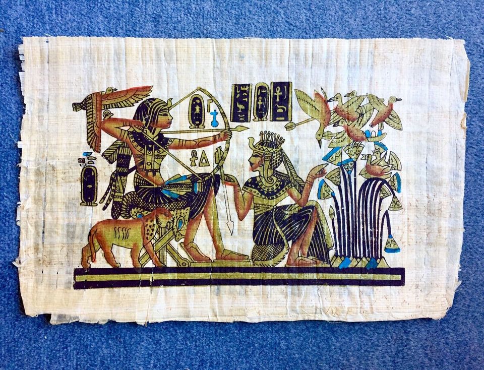 Ägypten original Papyrus-Bild handbemalt Gemälde Handarbeit 22x35 in Oldenburg in Holstein