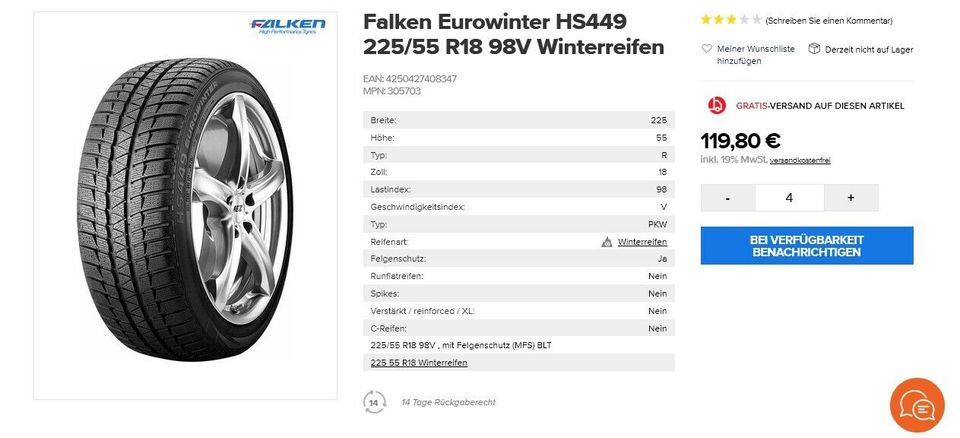 DEZENT Alu 8Jx18ET35-LK5x112 + WR 225/55 R18 98V 7mm Audi/Mercede in Brühl