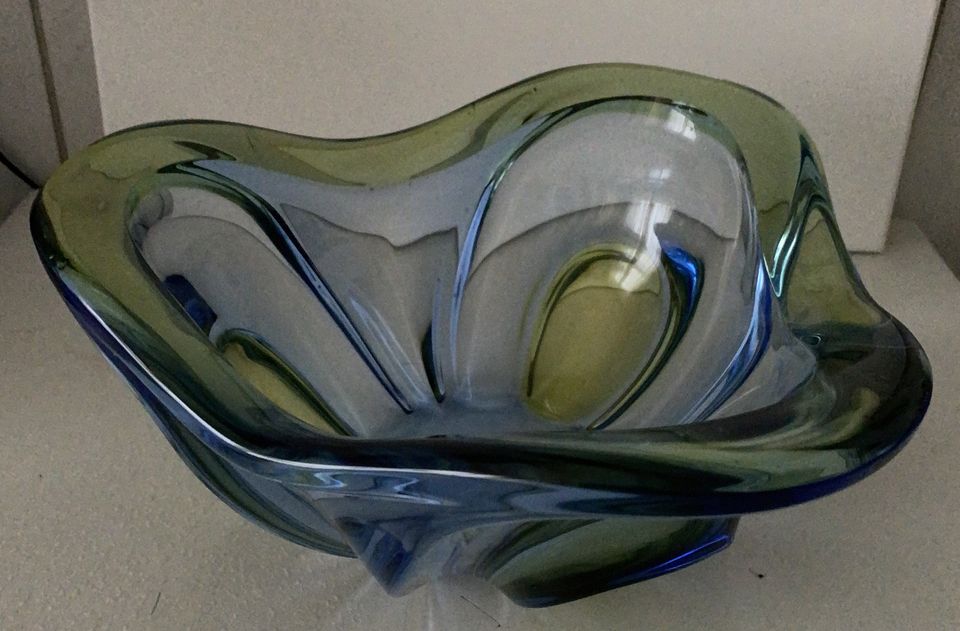 Vintage Murano? Glas Schale Blau Grün Ø 27 cm in Hamburg