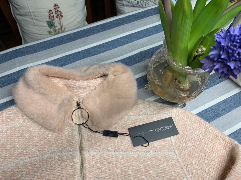 Marc Cain Strickjacke rosé Fake Fur Gr. N4 40 L neu in Kappeln