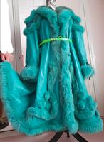 Swinger Mantel Jacke Poncho Leder Pelz Echtfell Fuchs40 42 türkis Bayern - Burgau Vorschau