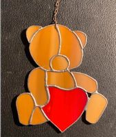 Tiffany-Glaskunst Handarbeit Teddy Bär mit rotem Herz Fensterbild Rheinland-Pfalz - Zweibrücken Vorschau