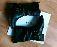 HUGO BOSS ORANGE biker boots high, Leder genarbt, gold Nieten Düsseldorf - Eller Vorschau