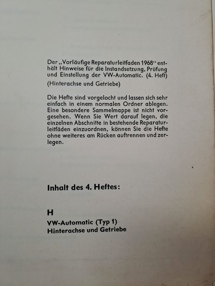 Das VW-Programm 1968 Heft 1 - Automatic/Hinterachse und Getriebe in Alfeld (Leine)