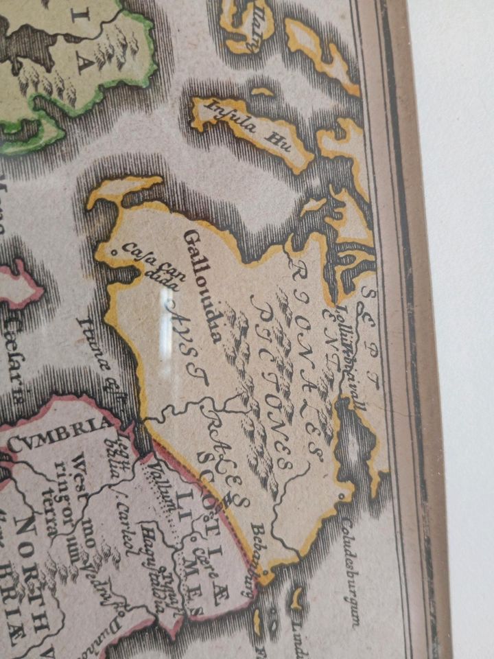 Bild Gemälde Karte antik ca 1700 Großbritannien Irland Britannia in Hallbergmoos
