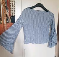 Zara Bluse Oberteil M gestreift Blau Trompetenärmel Hannover - Mitte Vorschau