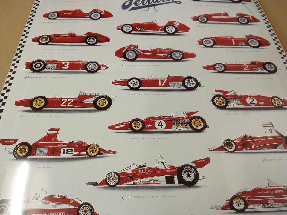 Blechschild Ferrari Motorsport Nostalgie Autos von 1948 - 1985 in Langenhagen