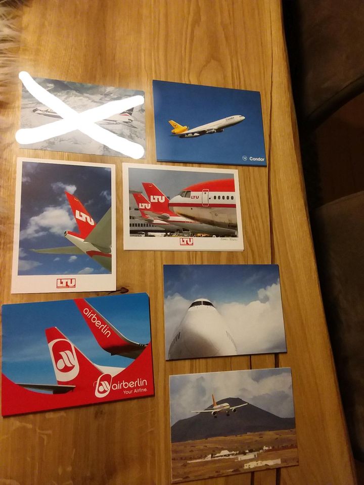6 Postkarten Flugzeug Airbus Boeing Tristar DC 10 Condor ua in Welschbillig