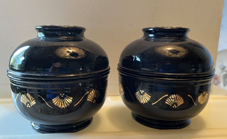 2 Dosen Keramik für Duftkerzen schwarz in Lehrte