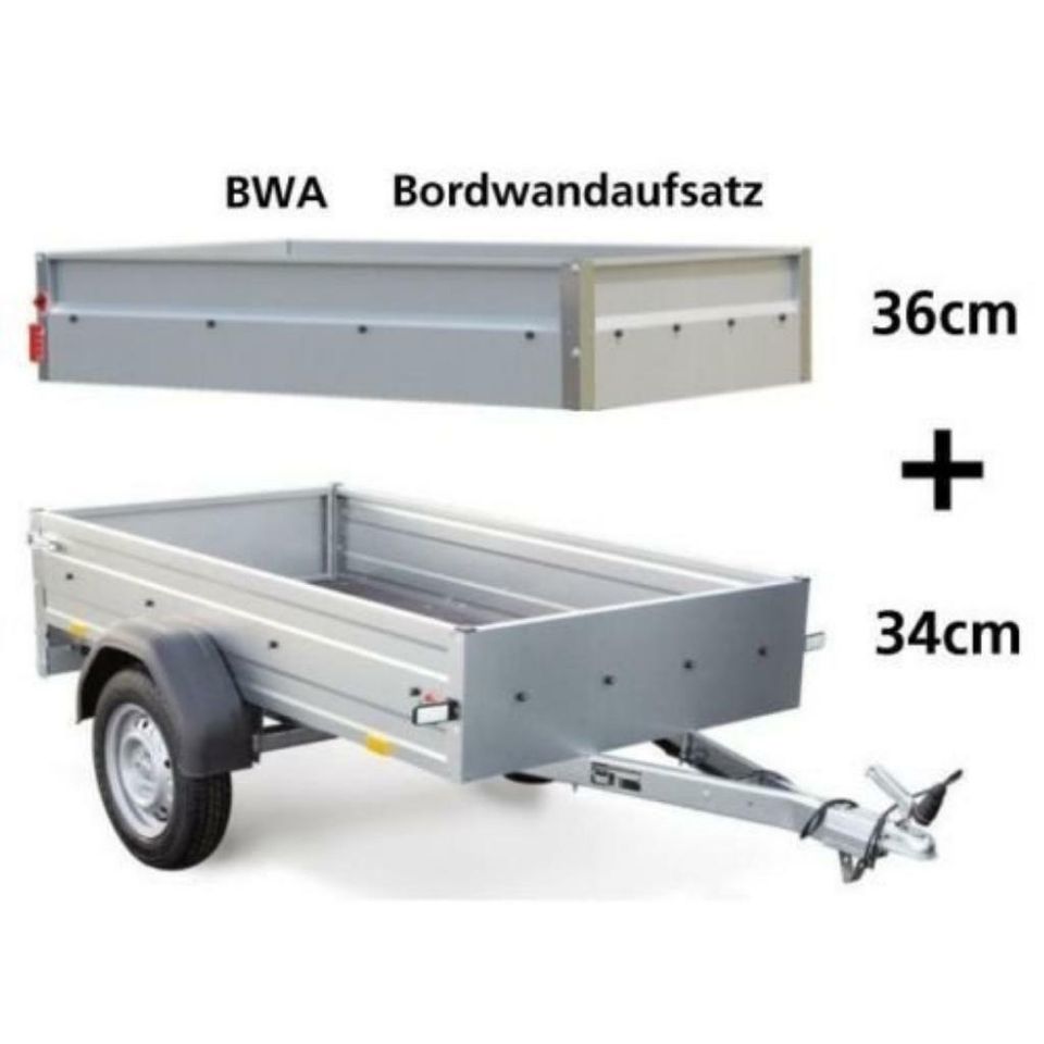 STEMA Anhänger OPTI 750 Kg 34cm Bordwand + 36cm BWA 13Zoll 100KMh in Leopoldshöhe