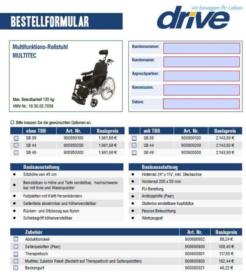 Neuware Multifunktionsrollstuhl Rollstuhl Pflegerollstuhl in Stockach