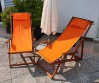 Liegestühle Holz klappbar orange Sonnenliege Strandliege Brandenburg - Fredersdorf-Vogelsdorf Vorschau