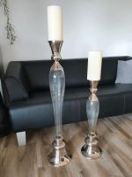 2 große Designer Kerzenstnder Glas Chrome Baden-Württemberg - Filderstadt Vorschau